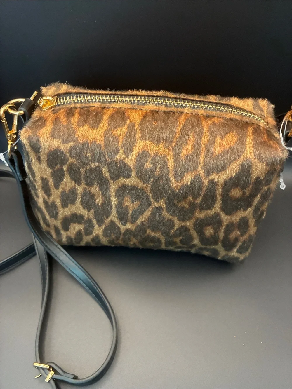 🎉Leopard Print Crossbody Bag with Bull Skull Accent - Brown